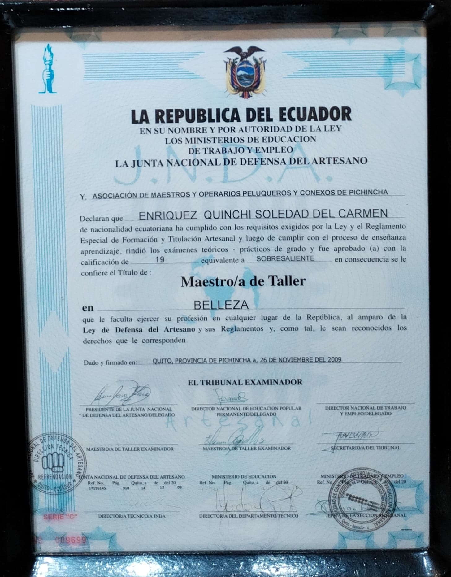 Certificado profesional Kallarina 7
