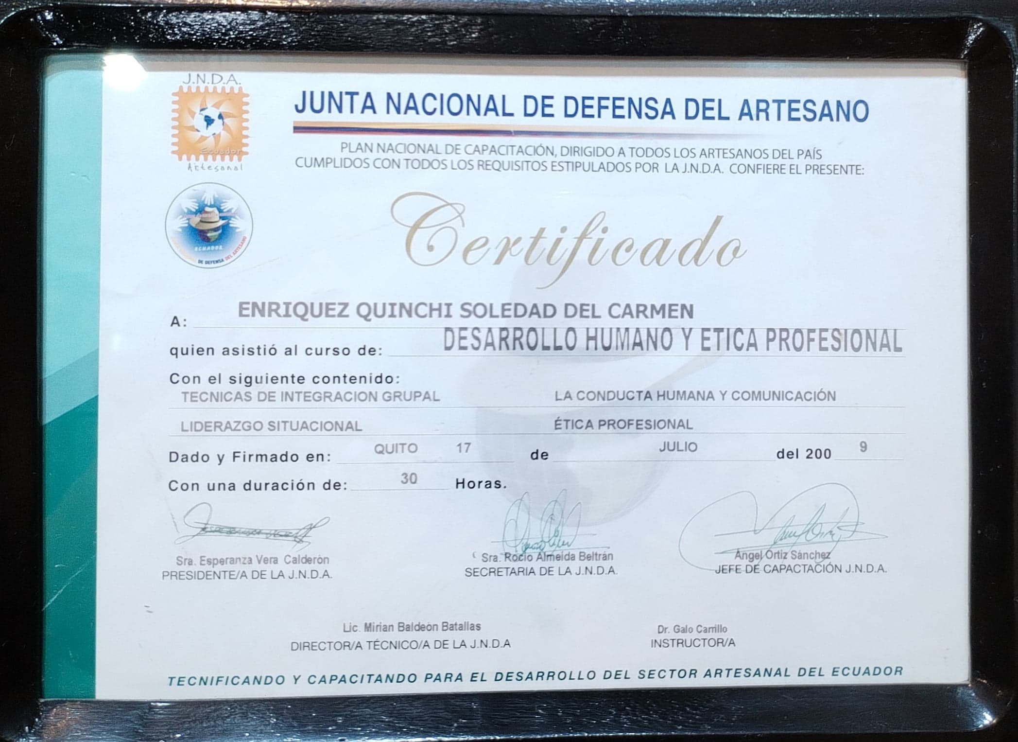 Certificado profesional Kallarina 8